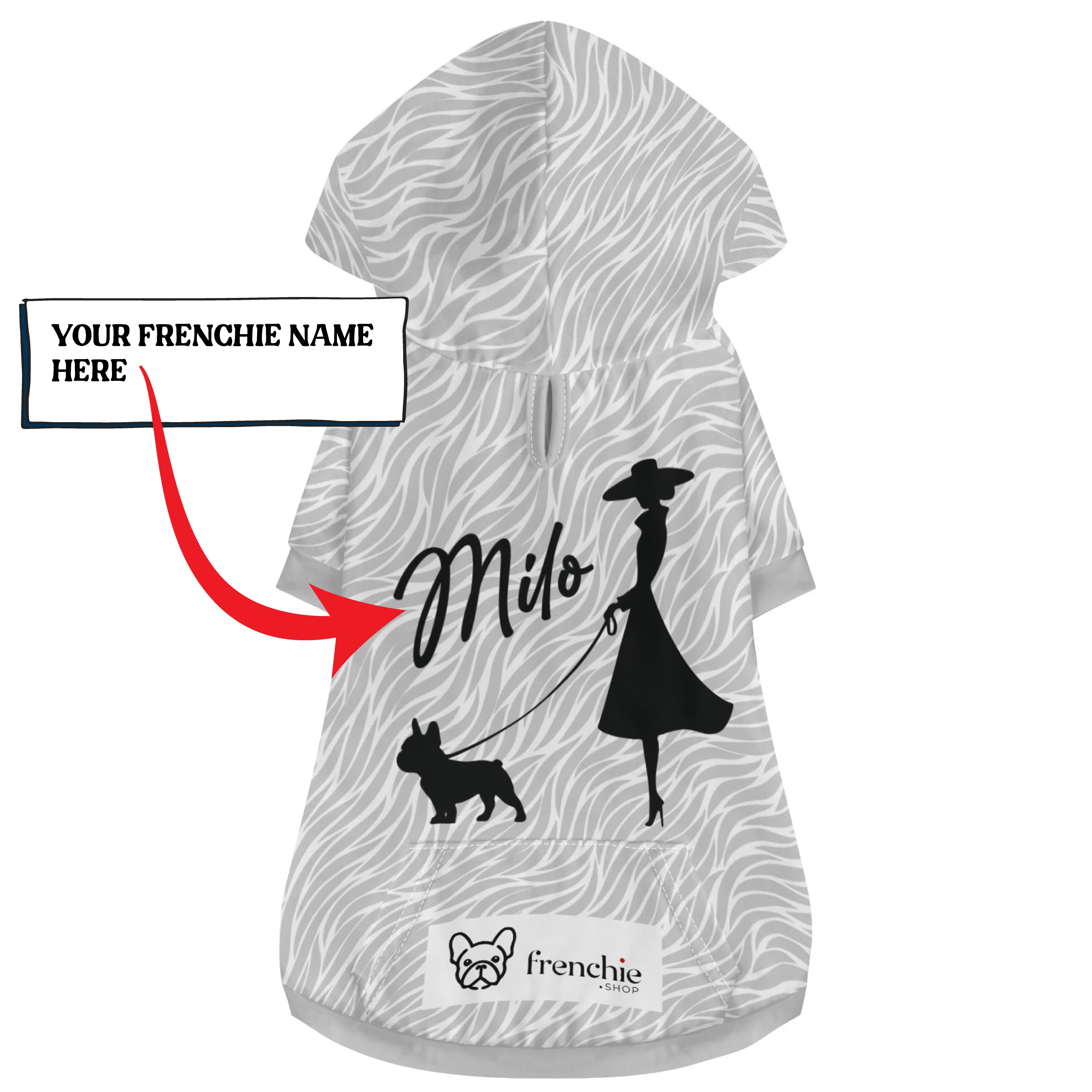 Frenchie-Fan Custom French Bulldog Hoodies Featuring Your Dog's Name ...