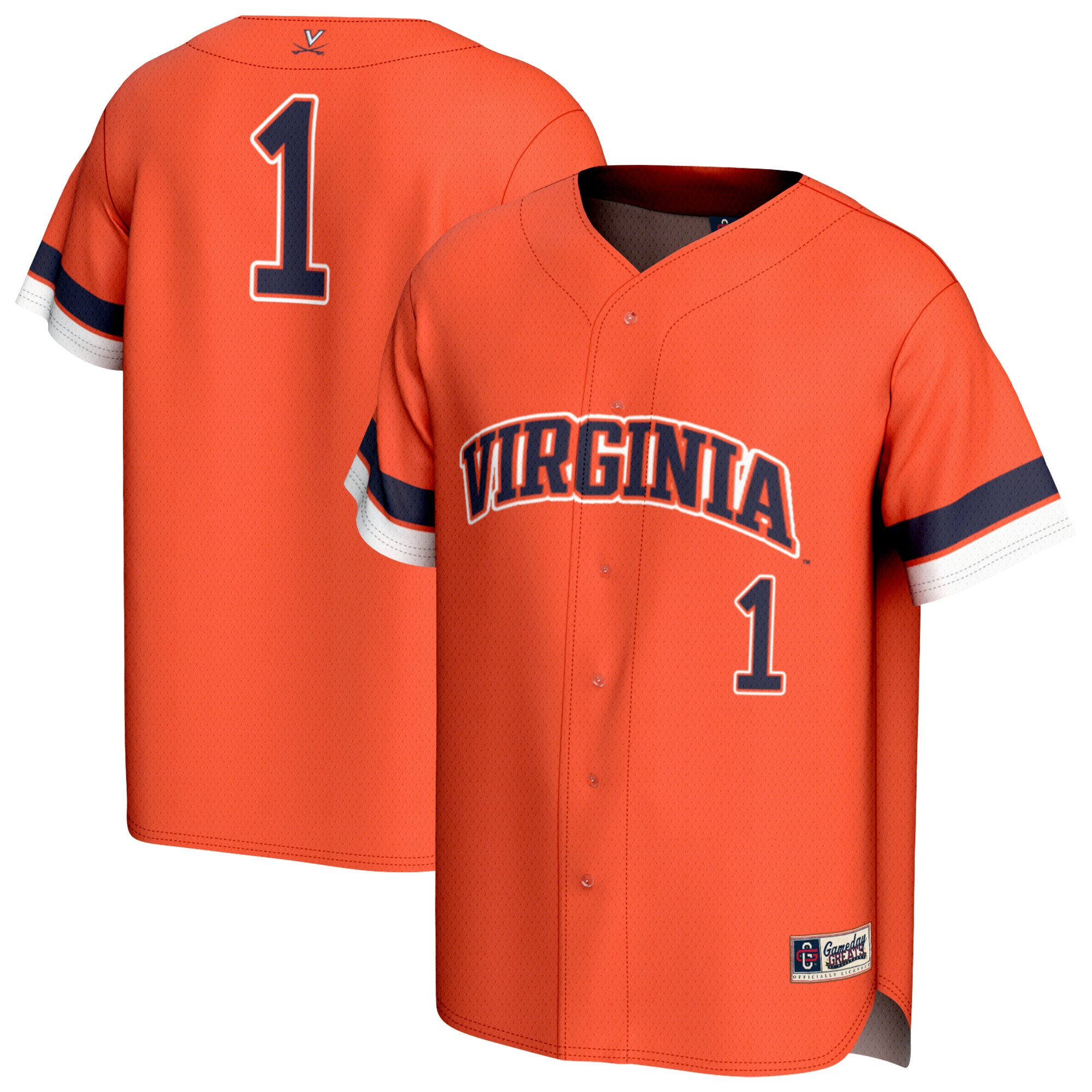 [DDG] Virginia Cavaliers GameDay Greats Youth Lightweight Collegiate Baseball Fashion Jersey - Orange