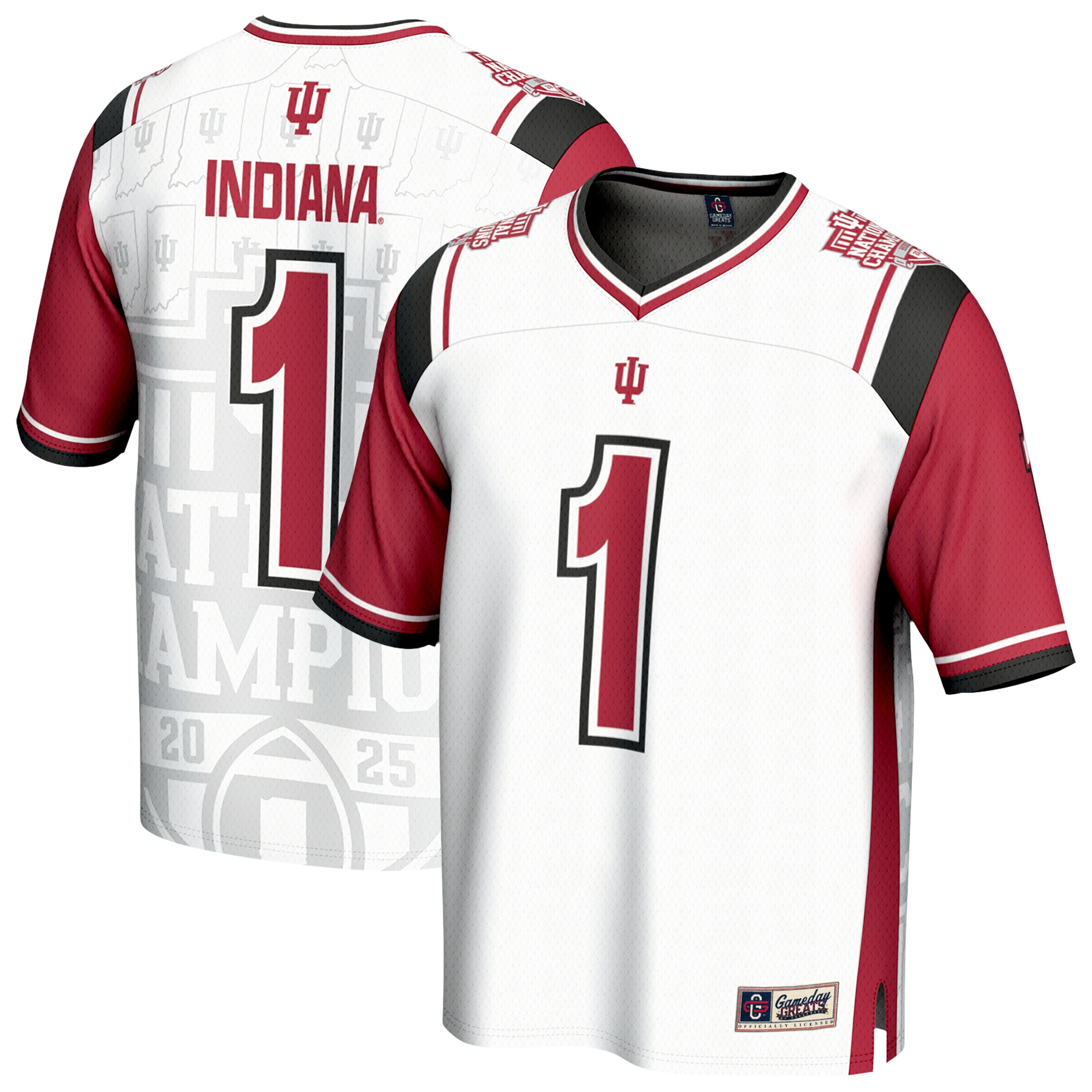 #1 Indiana Hoosiers GameDay Greats Unisex College Football Playoff 2025 National Champions Commemorative Fashion 2026 Season Football Jersey - White