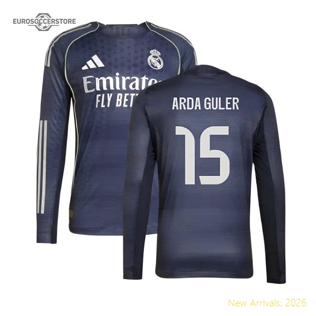2025-2026 Real Madrid Long Sleeve Alternate Jersey (arda Guler 15)