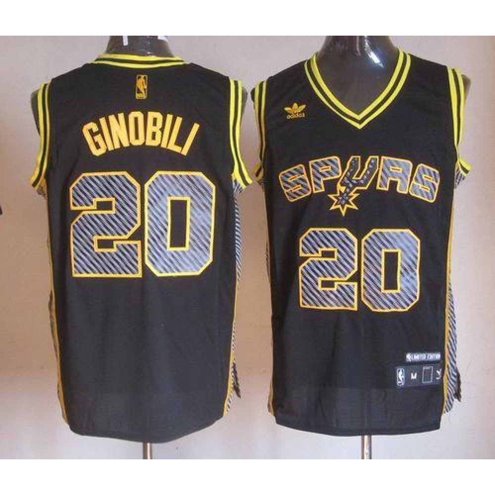 Fan Favorite Cost-Effective Men's Spurs #20 Manu Black Basketball Jersey