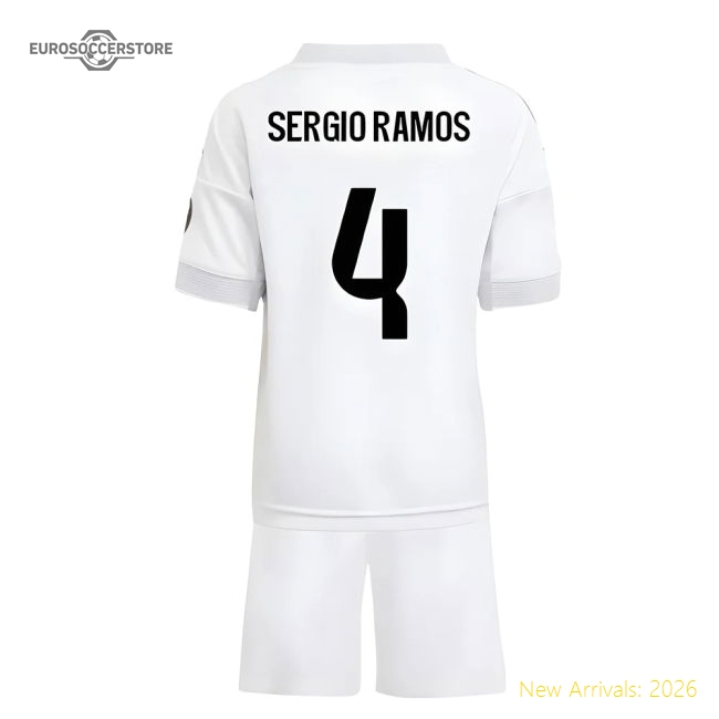 Official 2025-2026 Real Madrid Home Mini Kit (Sergio Ramos 4)