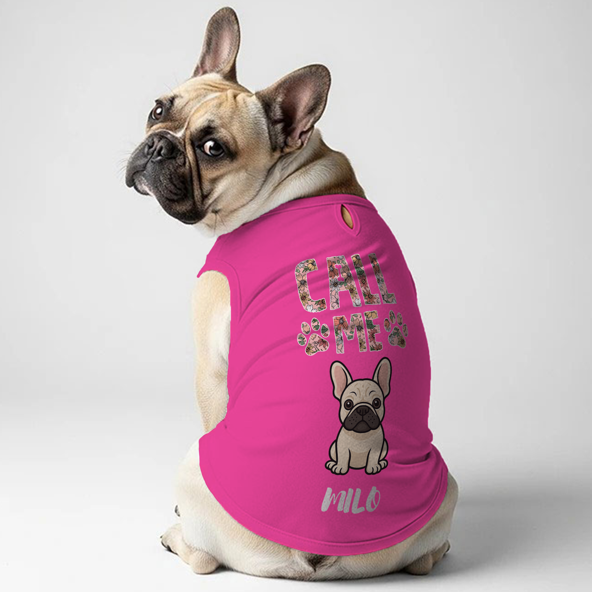 Premium Call Me - Personalized Frenchie Shirt | Custom Dog T-shirt Fo...