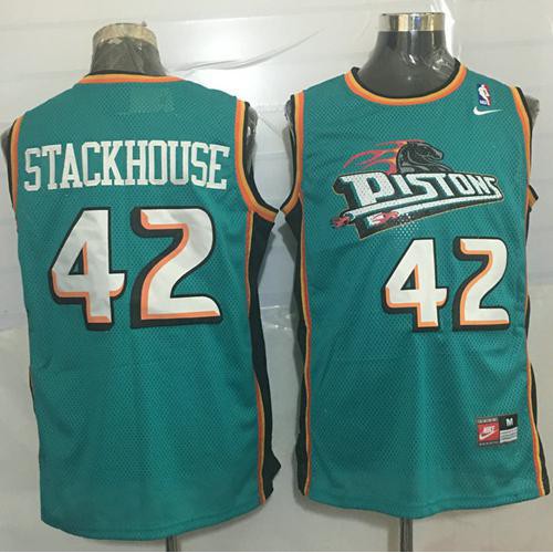 Green Nike Detroit Pistons #42 Pistons Jersey - Durable Fabric