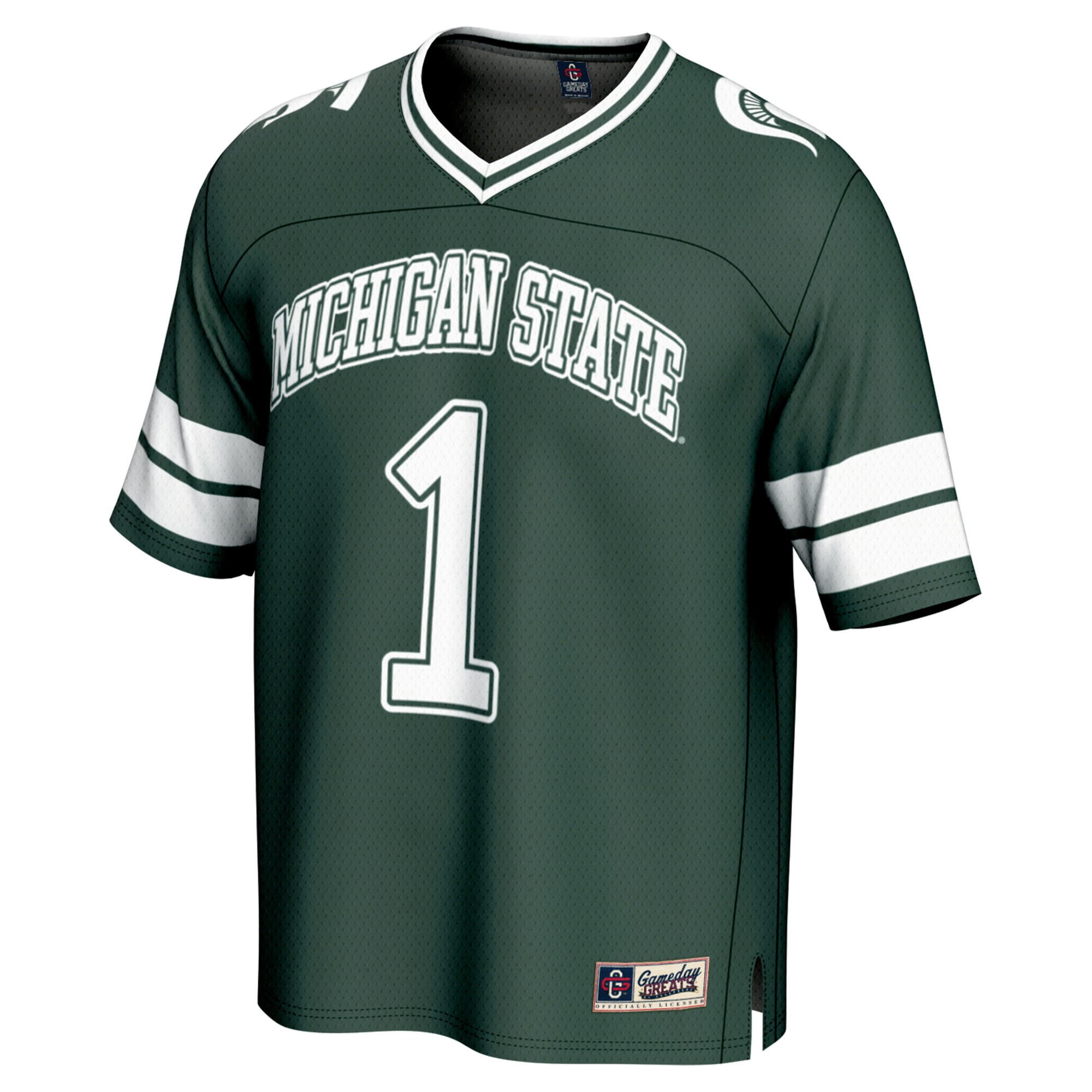 Youth #1 Green Michigan State Spartans Lightweight Collegiate Football Fashion Jersey