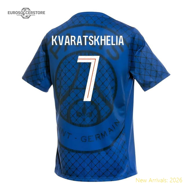 Fan-Favorite 2025-2026 Psg Academy Pro Home Pre Match Shirt (Royal) (Kvaratskhelia