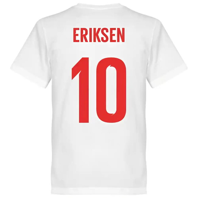 Denmark Eriksen 10 Team T-Shirt - White