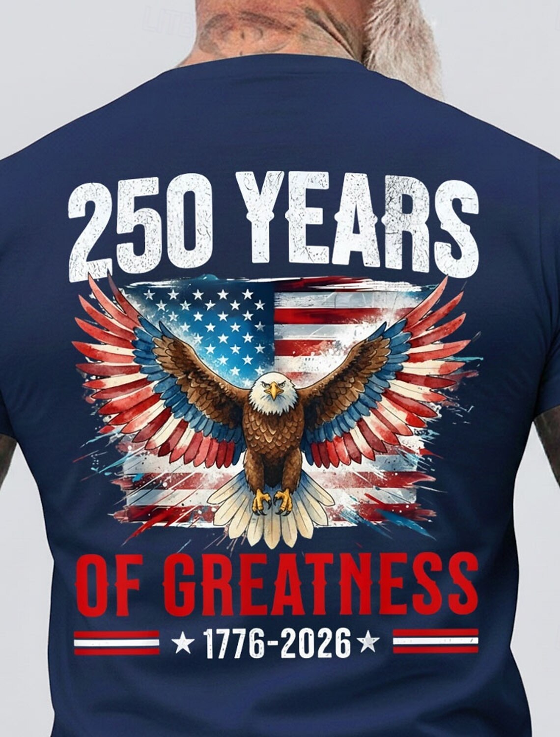 America's 250th Anniversary Men's American US Flag Eagle Veterans T