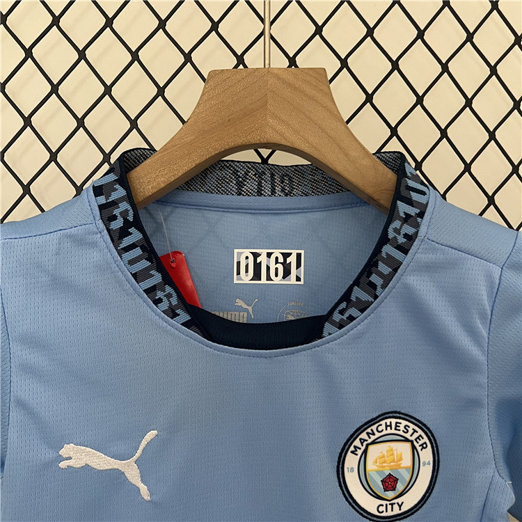 Kids Manchester City 2425 Home Kit ShirtShorts - Official Replica
