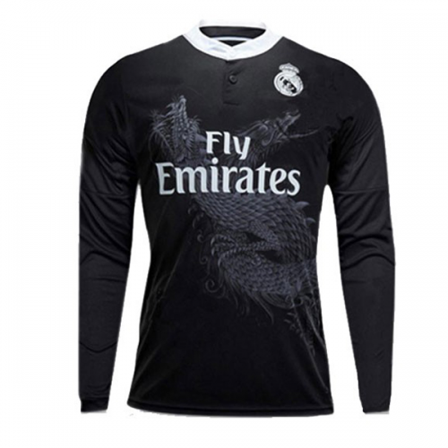 Match Quality 14-15 Real Madrid Dragon Long Sleeve Retro Jersey Shirt