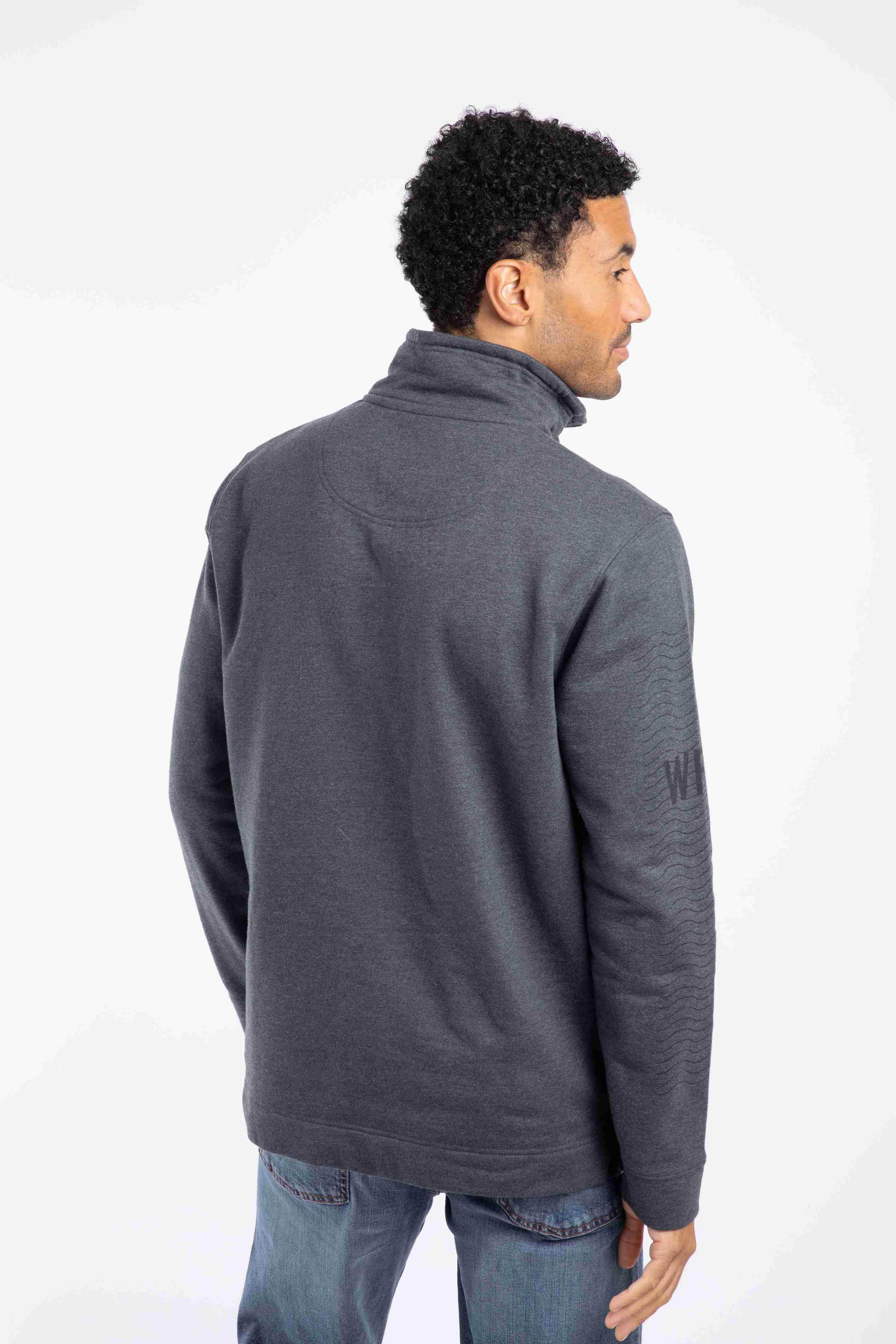 Oakville Eco 1/4 Zip Graphic Sweatshirt Navy