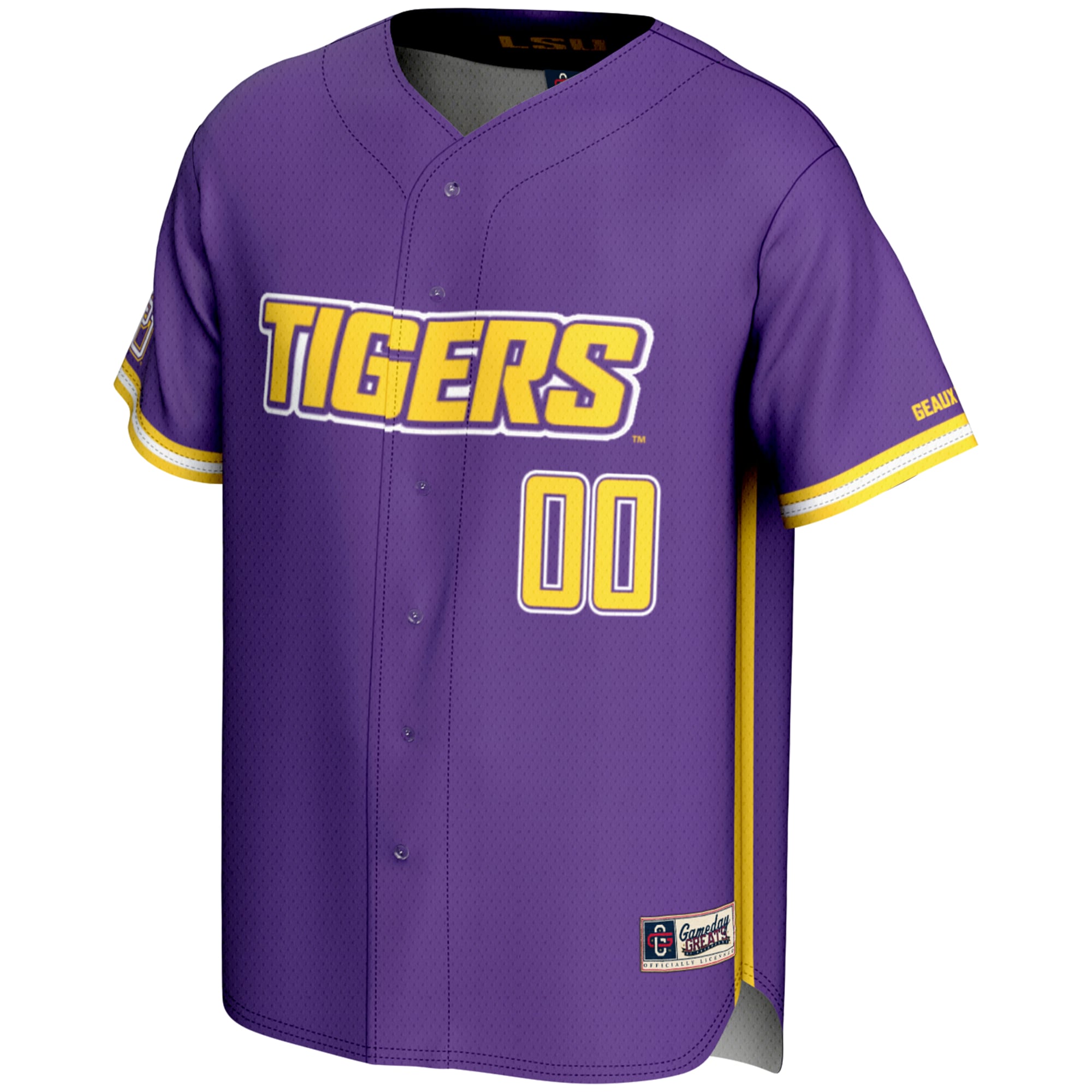 [DDG] LSU Tigers GameDay Greats Youth NIL Pick-A-Player Lightweight Baseball Jersey - Purple