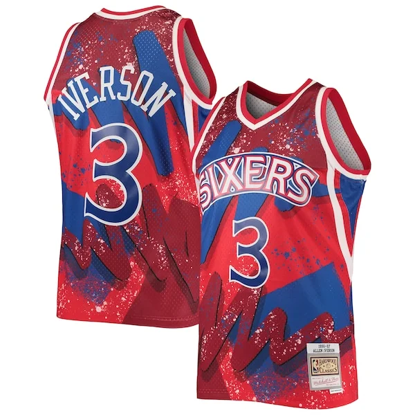 Allen Iverson PHI Swingman Jersey - superior NBA - Red NBA workout