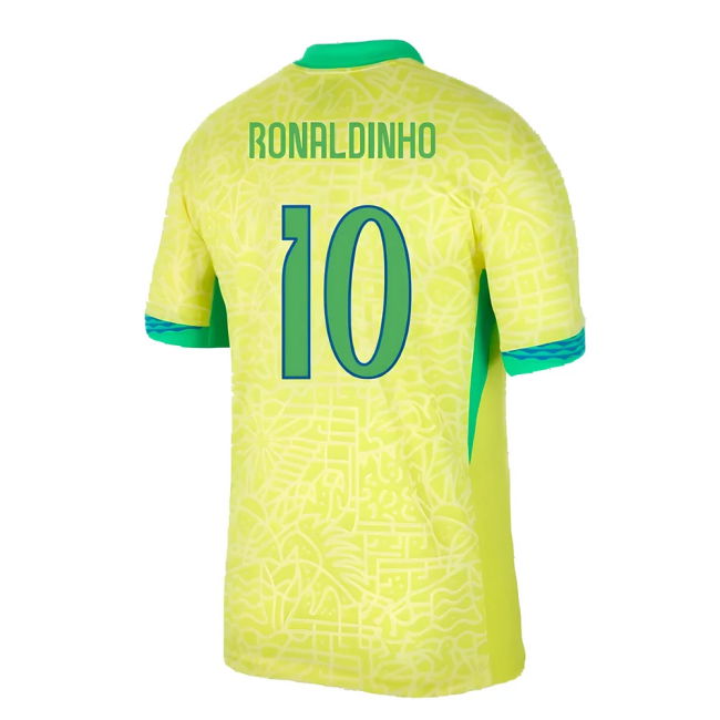 Football 2024-2025 Brazil Home Shirt (Ronaldinho 10) Quality