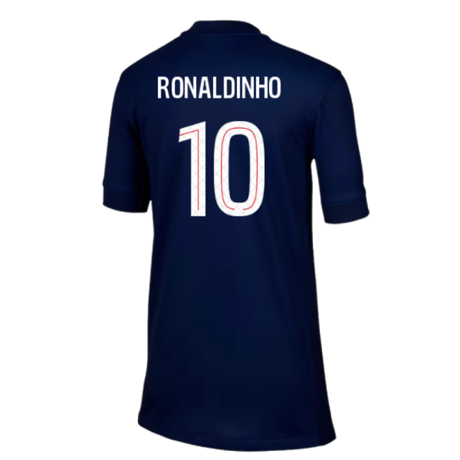2025-2026 PSG Paris Saint Germain Home Shirt (Kids) (Ronaldinho 10)
