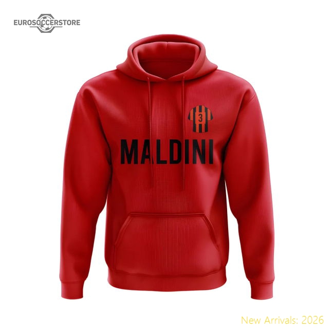 Popular Trending Paolo Maldini Ac Milan Number Hoody (Red)