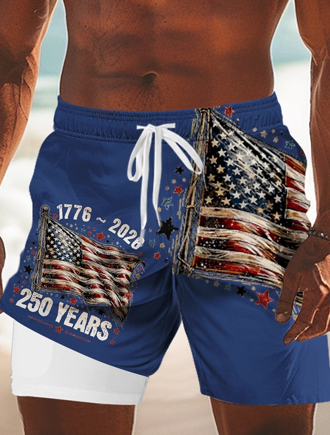 4th of July 2026 250th Memorial Day Men's 3D Print US Flag Crew Neck Short Sleeve T-Shirt Daily Street