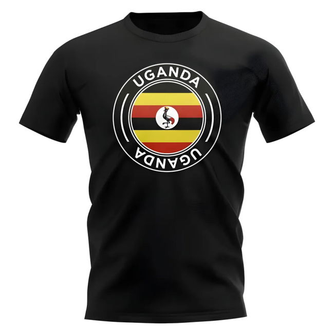 Match-Ready Uganda Football Badge T-Shirt (Black) Pro-Grade