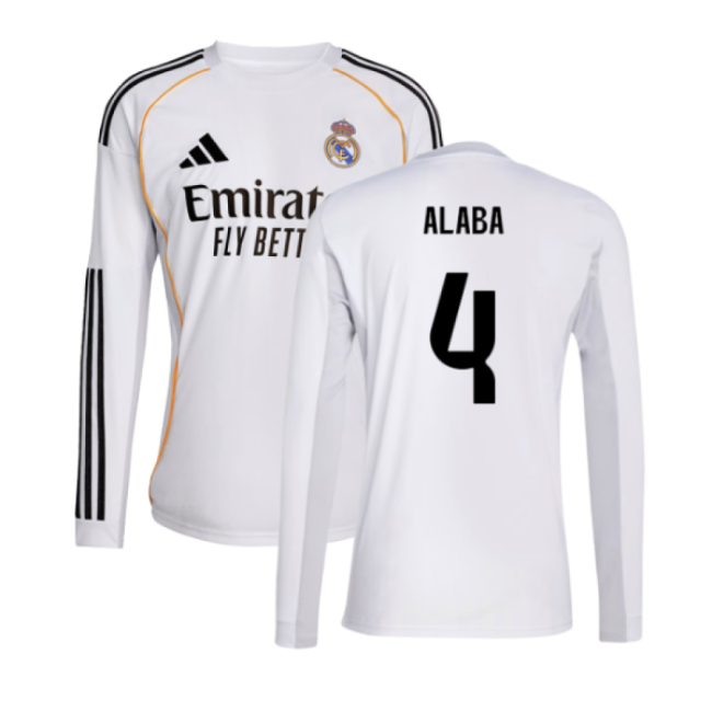 Real Madrid Long Sleeve Home Kit 2025-2026 Game Day Jersey