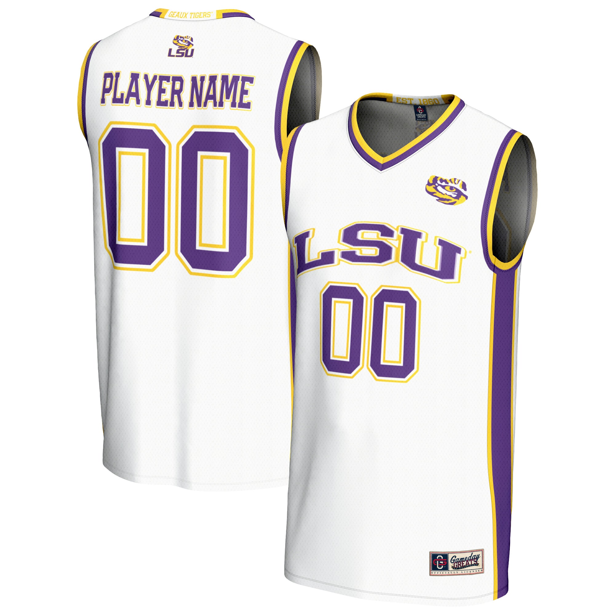 [NJP] LSU Tigers GameDay Greats Youth NIL Pick-A-Player Lightweight Collegiate Women's Basketball Fashion Jersey - White