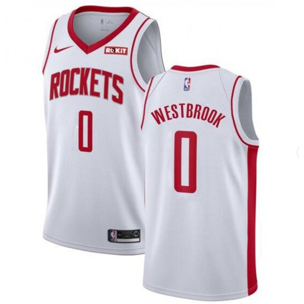 Elite Houston Rockets 0 White Jersey - - NBA Collection