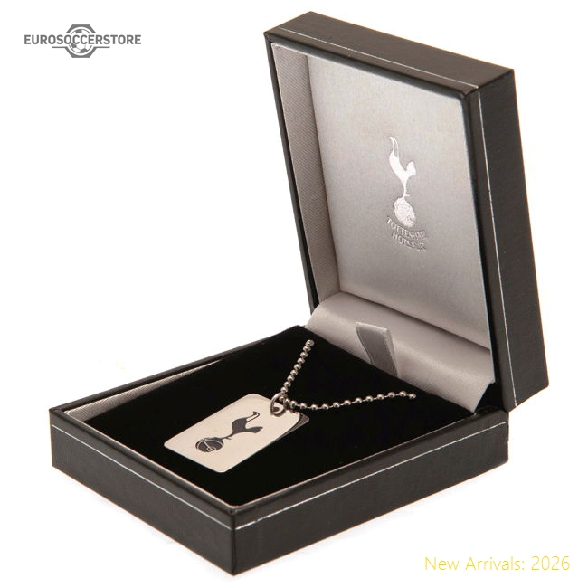 Official Tottenham Hotspur Fc Enamel Crest Dog Tag & Chain - Premium