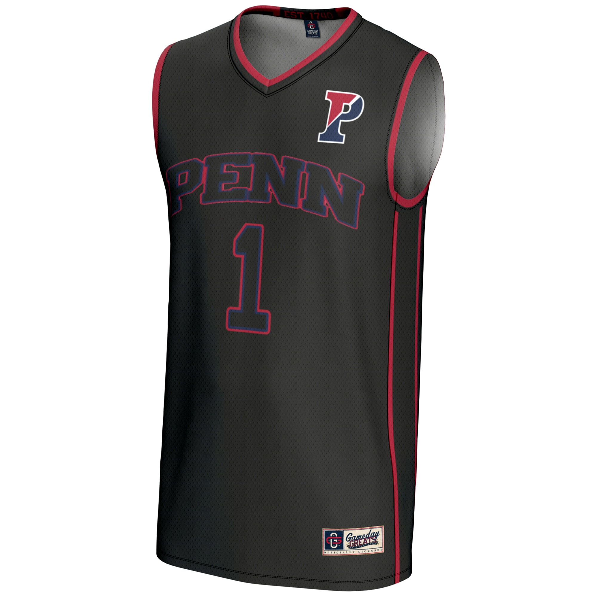 [NJP] Pennsylvania Quakers GameDay Greats Youth Lightweight Basketball Jersey - Black