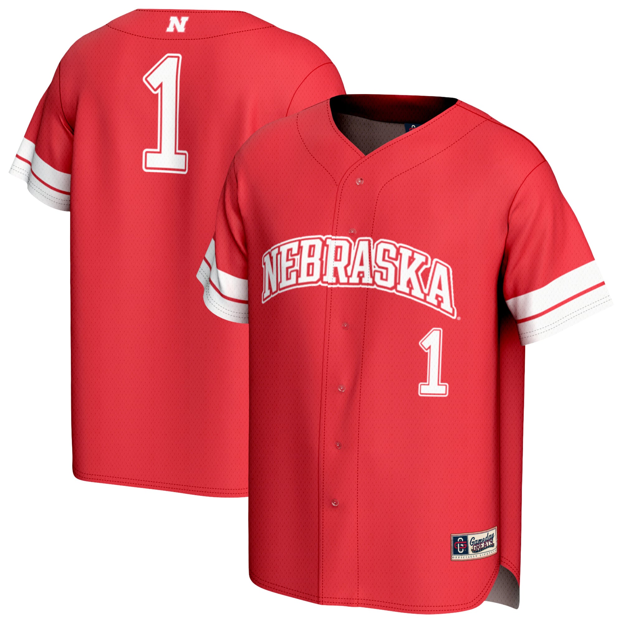 #1 Nebraska Huskers GameDay Greats Youth Lightweight Collegiate Baseball Fashion Jersey - Scarlet