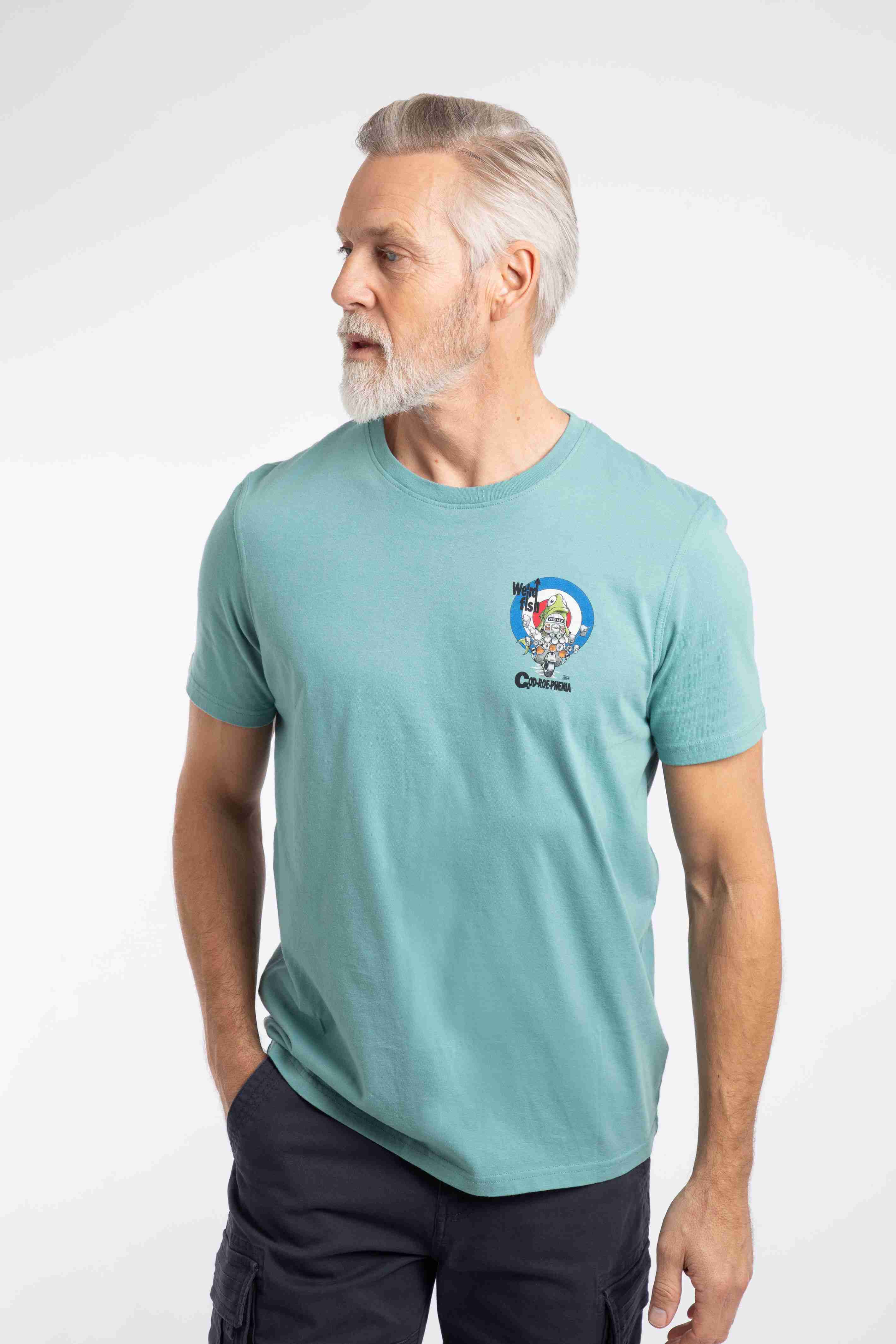 Codroephenia Back Print Artist T-Shirt Mineral Blue