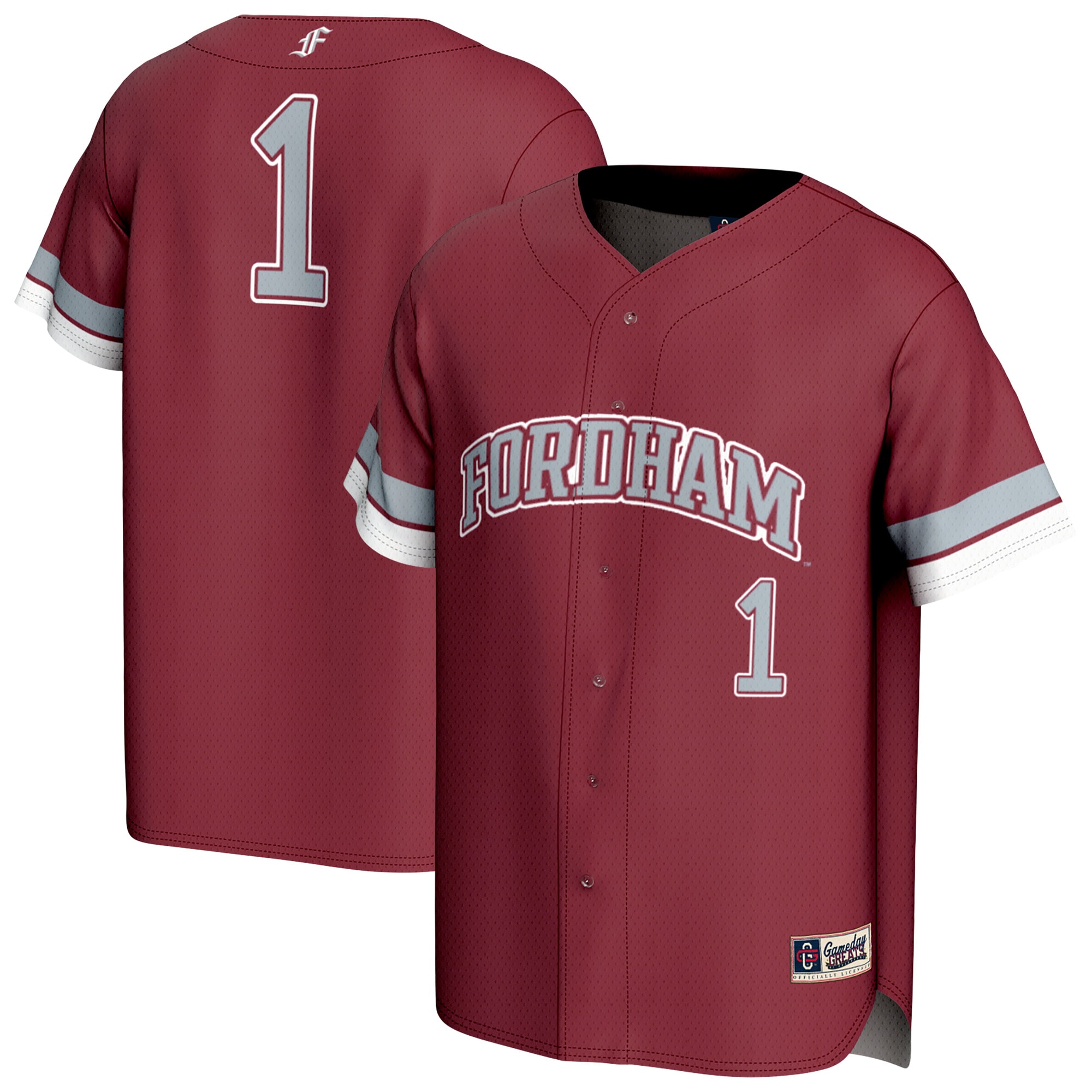 [NJP] Women's Fordham Rams GameDay Greats Lightweight Collegiate Baseball Fashion Jersey - Maroon