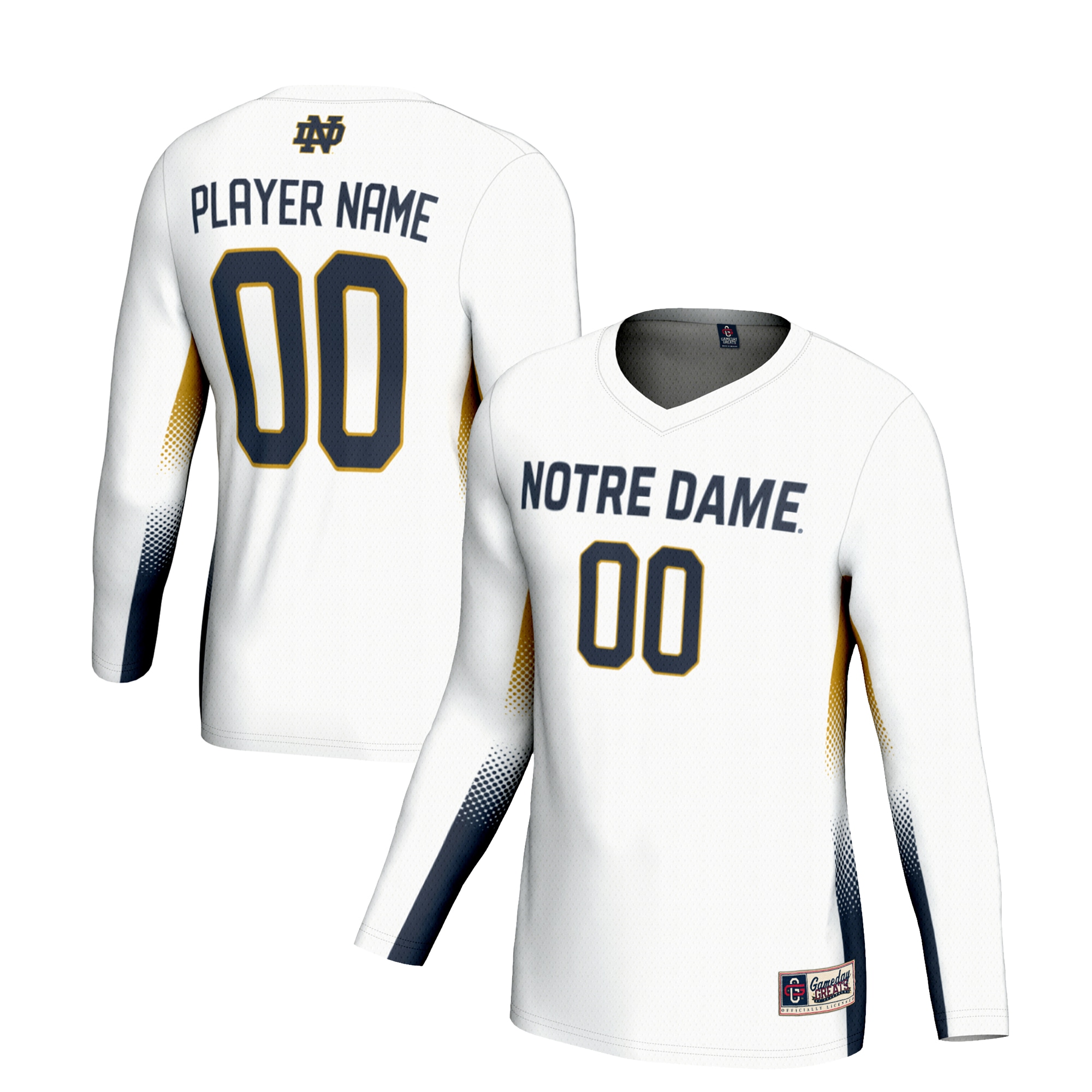 [NJP] Notre Dame Fighting Irish GameDay Greats Unisex NIL Lightweight Volleyball Jersey - White