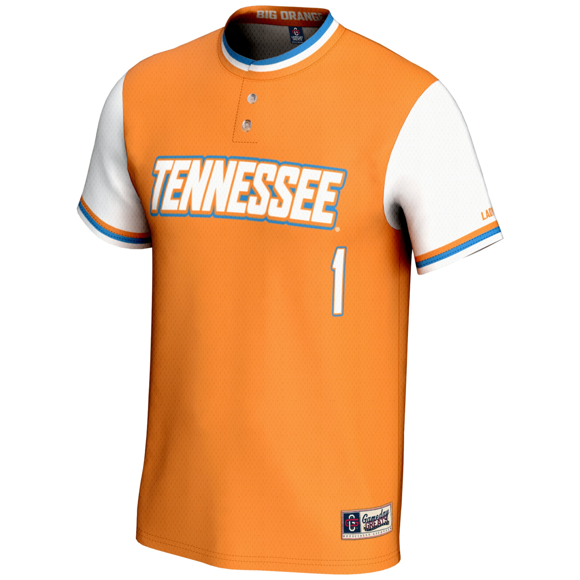 [DDG] Tennessee Volunteers GameDay Greats Unisex Lightweight Softball Jersey - Tennessee Orange
