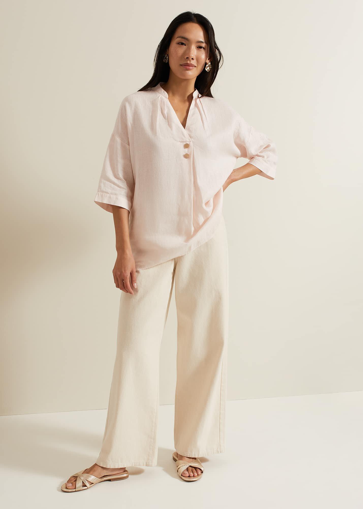 Posie Button Front Linen Shirt