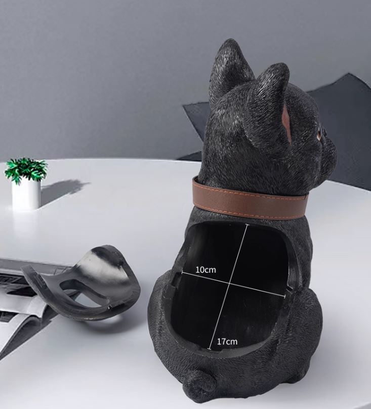 Frenchie Tissue Box Holder – Cute Resin Dog Napkin Dispenser Outdoor Use