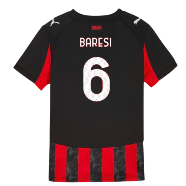 2025-2026 ACM Home Shirt (Kids) (Baresi 6) Lightweight Stretch Fabric