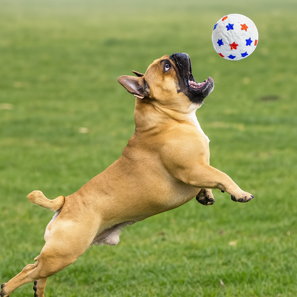 Breed-Designed Gnawlix French Bulldog Ball – Bite Resistant Tongue Ch...