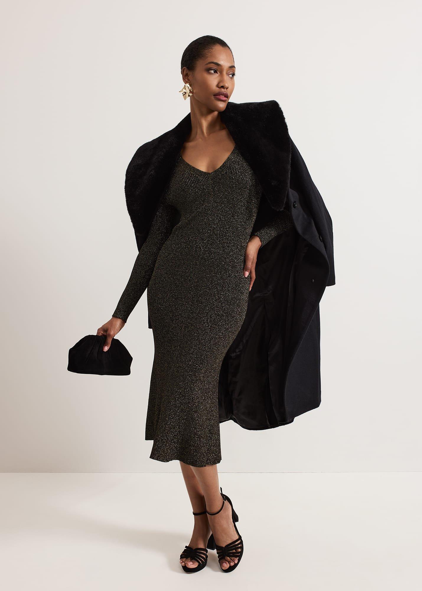 Petite Tillie Lurex Flippy Hem Dress