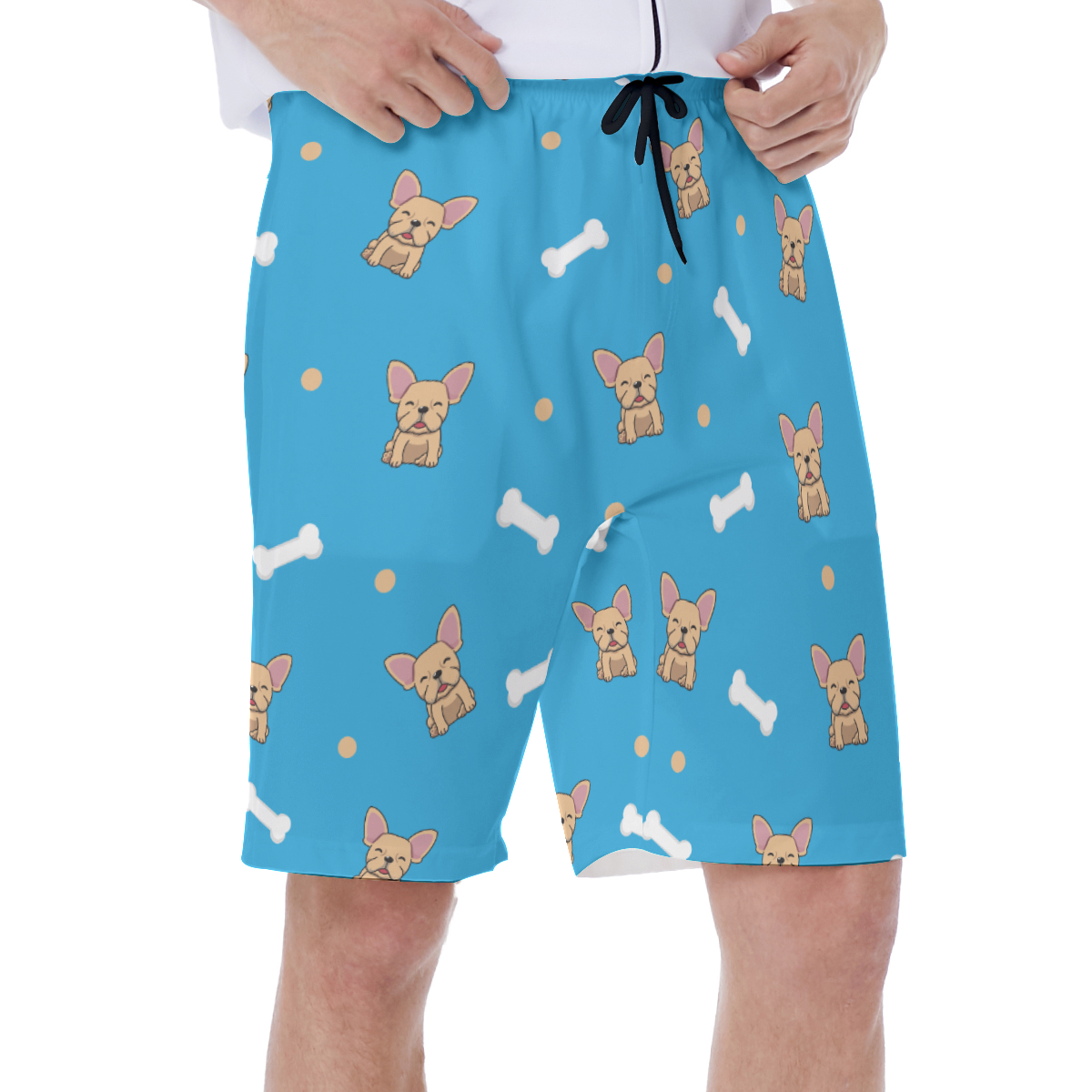 Bruce - Comfortable Men's Beach Shorts For Frenchie Pups