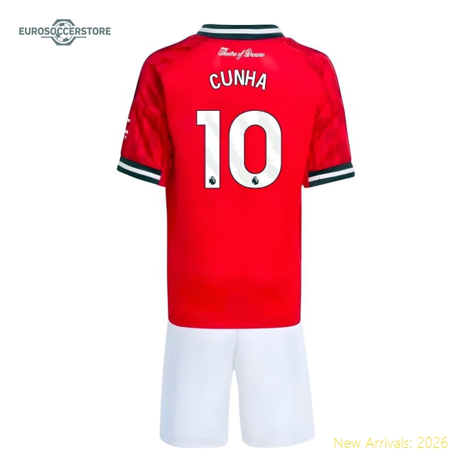 2025-2026 Man Utd Mini Kid-approved Cunha Jersey Dri-fit