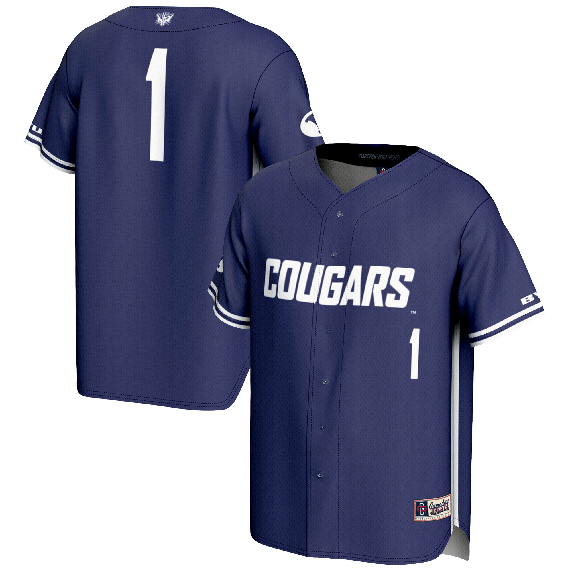 [DDG] BYU Cougars GameDay Greats Lightweight Baseball Jersey - Navy