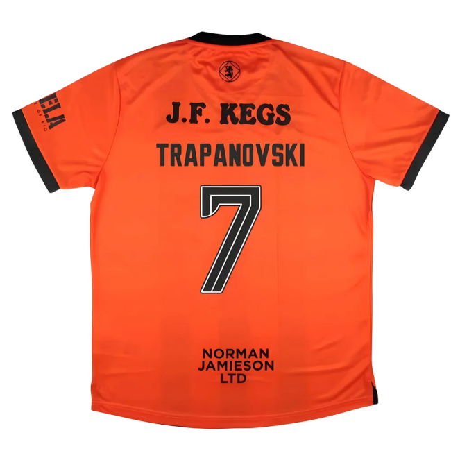 2025-2026 Home Jersey Dundee United Club Trapanovski 7 Season Collection