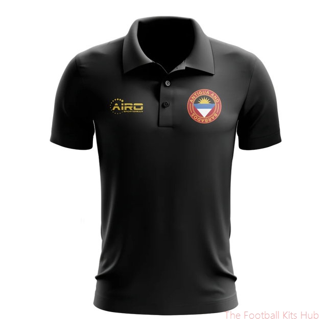 Antigua and Barbados Football Polo Shirt (Black)