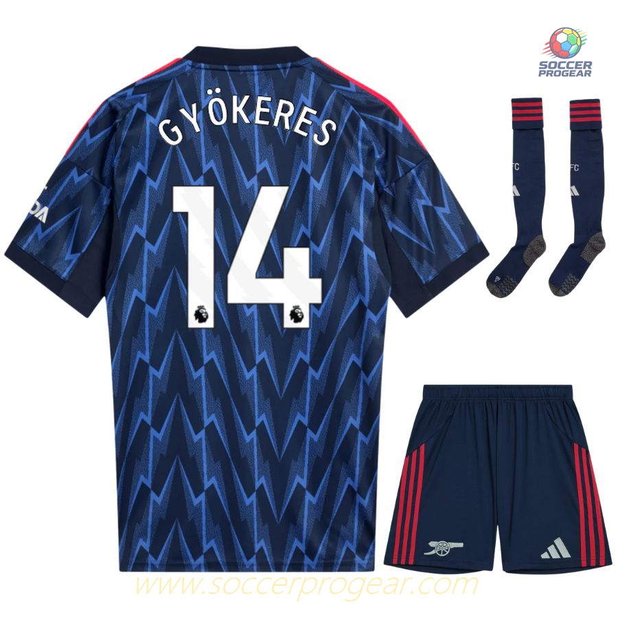 Arsenal 2025-2026 Season Gyokeres Children Away Football Jersey Football Jersey
