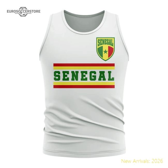 Senegal Core Football Country Sleeveless Tee (White)