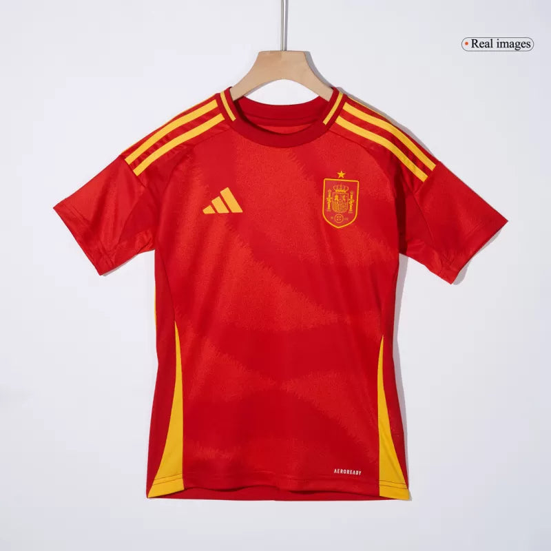 Kid's Spain Home Soccer Jersey Kit(Jersey+Shorts) 2024/25Authentic Kit