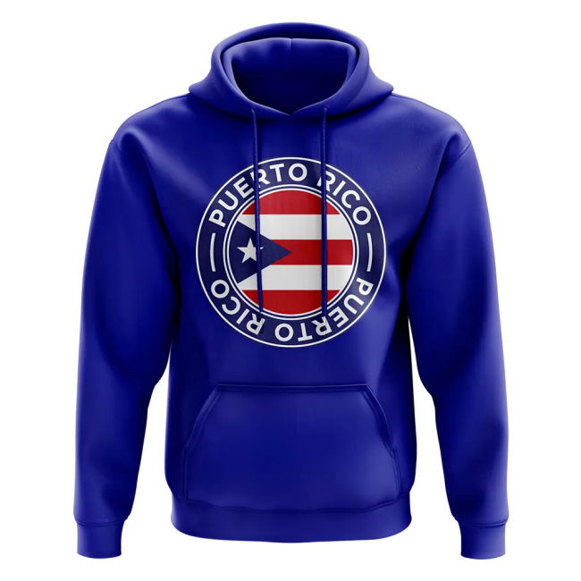 Fan-Favorite Elite Puerto Rico Football Badge Hoodie (Royal)
