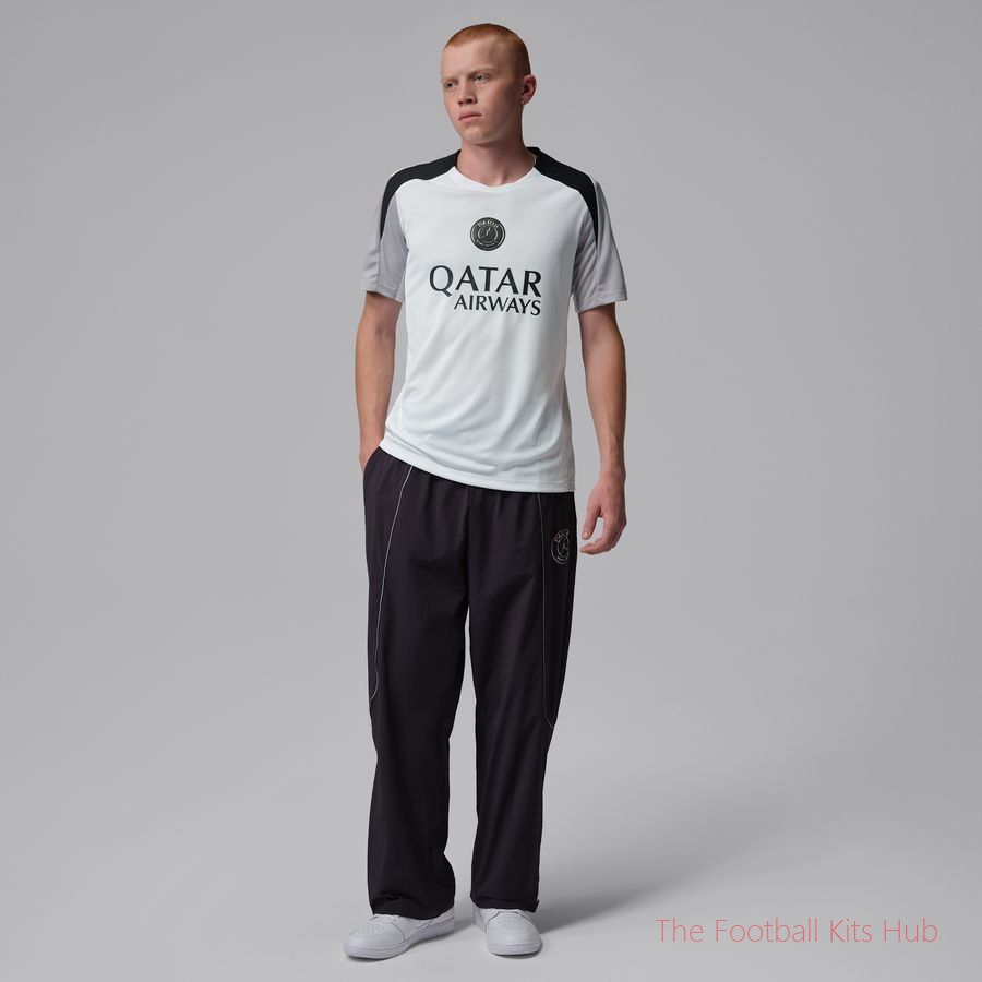 Paris Saint Germain Training T-Shirt Dri-FIT Strike Jordan x PSG Night Edition - White/Atmosphere Grey/Black