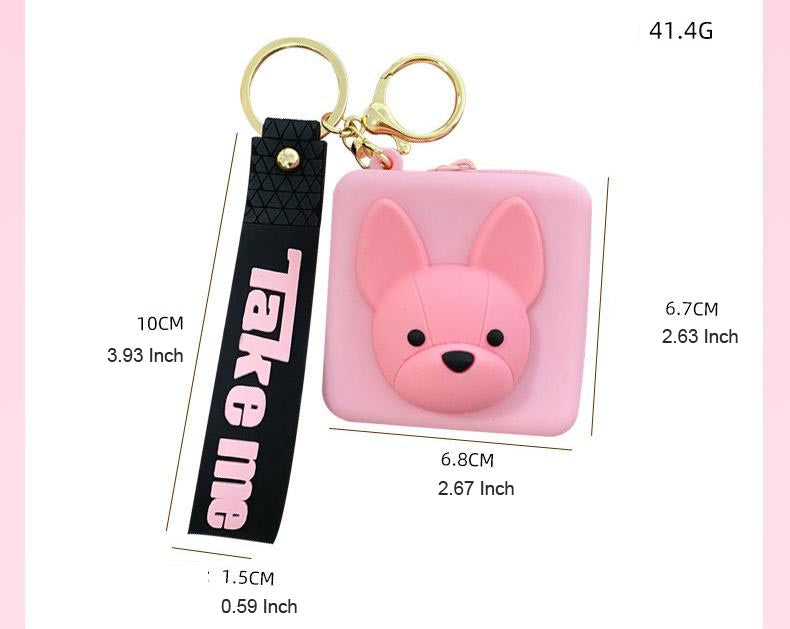 French Bulldog Rubber Keychain for Women