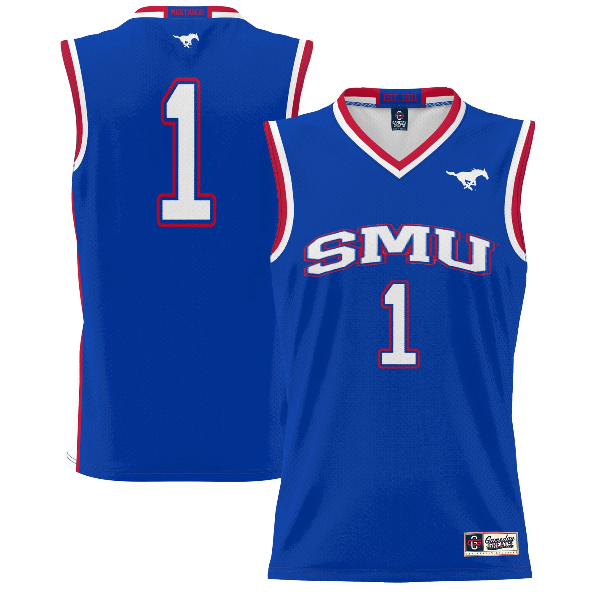 #1 SMU Mustangs GameDay Greats Unisex Lightweight Basketball Jersey - Royal