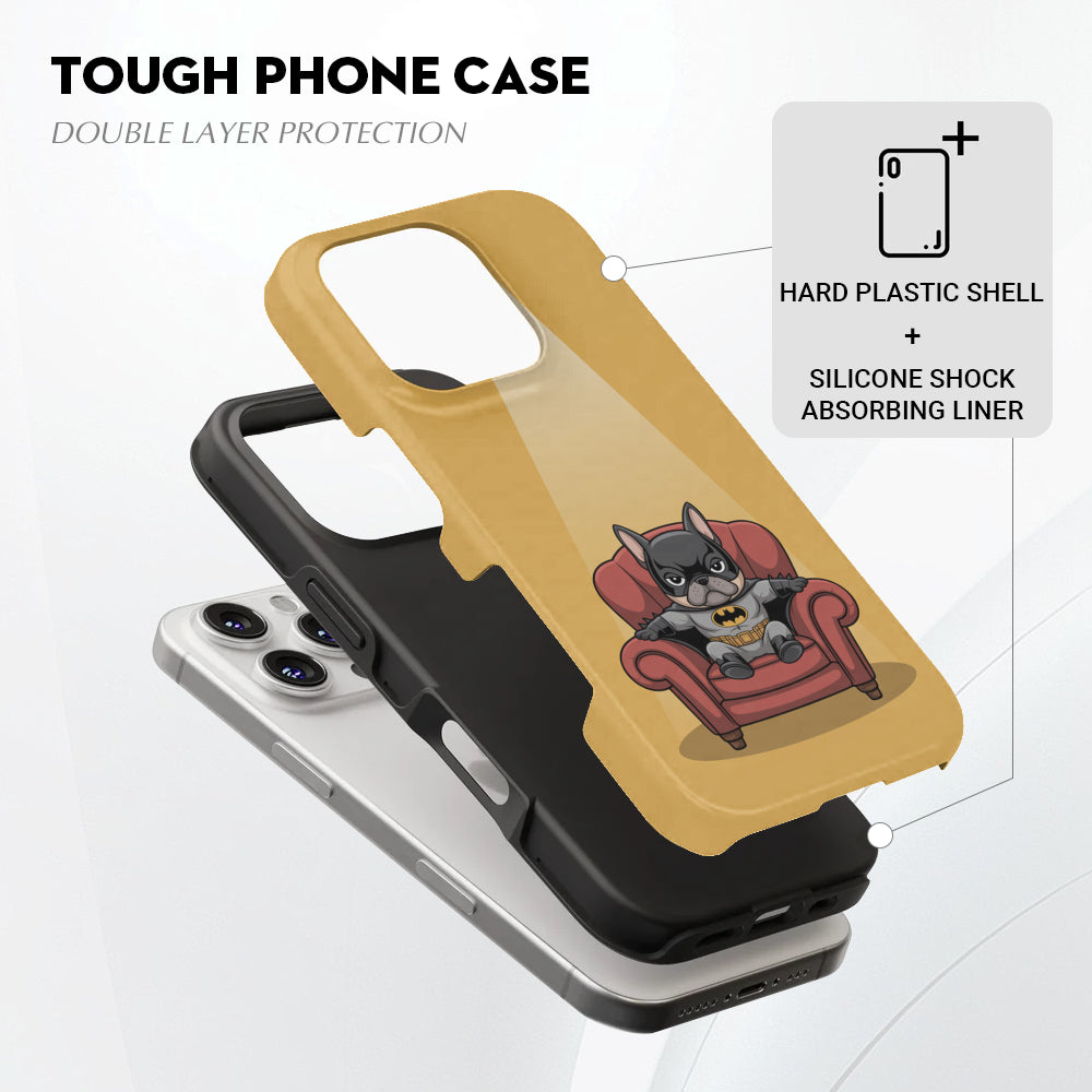 Bat - Bulldog Inspired Dual-layer Iphone Case Casual Wear | Stylish Look